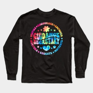 Groovy Guidance Secretary Appreciation Week Back to School Long Sleeve T-Shirt